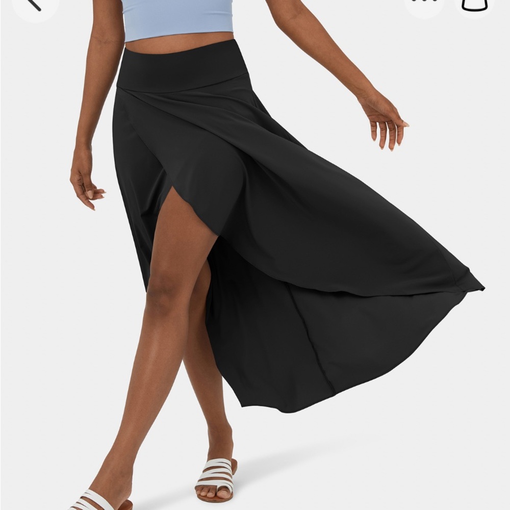 High Waisted High Low Ruffle 2-in-1 Flowy Quick
Dry Casual Regular Maxi Skirt